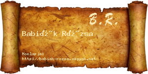 Babiák Rózsa névjegykártya