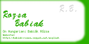 rozsa babiak business card