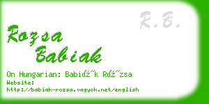 rozsa babiak business card